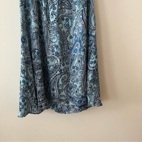 Frankies Leoni Silk Mini Dress in Blue Paisley - Picture 4 of 7